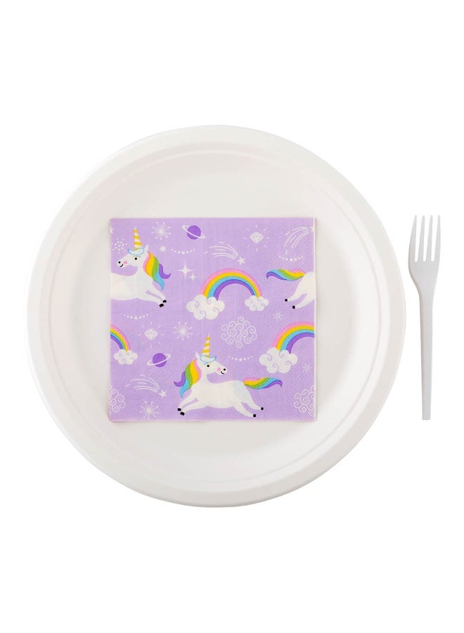 Restaurantware 13 Inch Paper Luncheon Napkins, 500 Magical Unicorn Design Printed Napkins - 3-Ply, Textured Edges, Purple Paper Decorated Napkins, Soft And Strong, For Parties Or Catering Events - Image 1