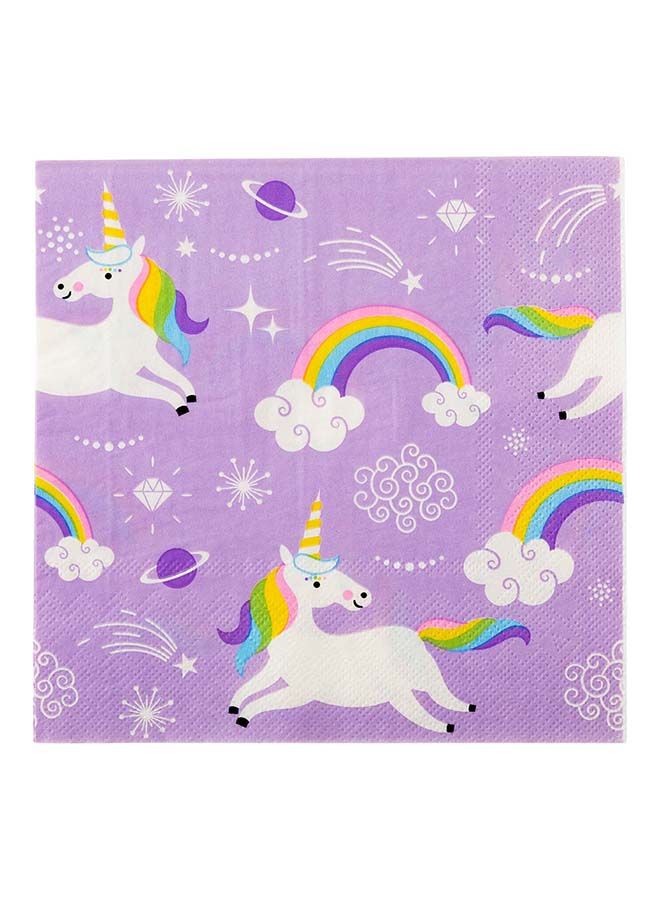 Restaurantware 13 Inch Paper Luncheon Napkins, 500 Magical Unicorn Design Printed Napkins - 3-Ply, Textured Edges, Purple Paper Decorated Napkins, Soft And Strong, For Parties Or Catering Events - Image 4