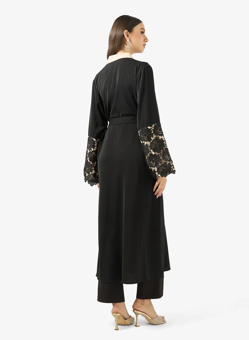 Khizana Lace Sleeve Abaya