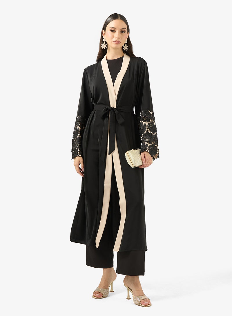 Khizana Lace Sleeve Abaya - Image 4