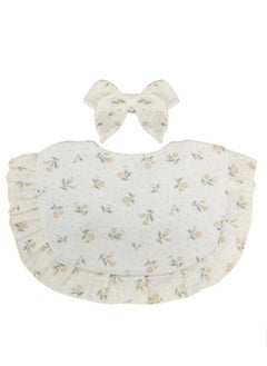 Bambimici -Bella Baby Bib Set for Babies -Flower Print Cream