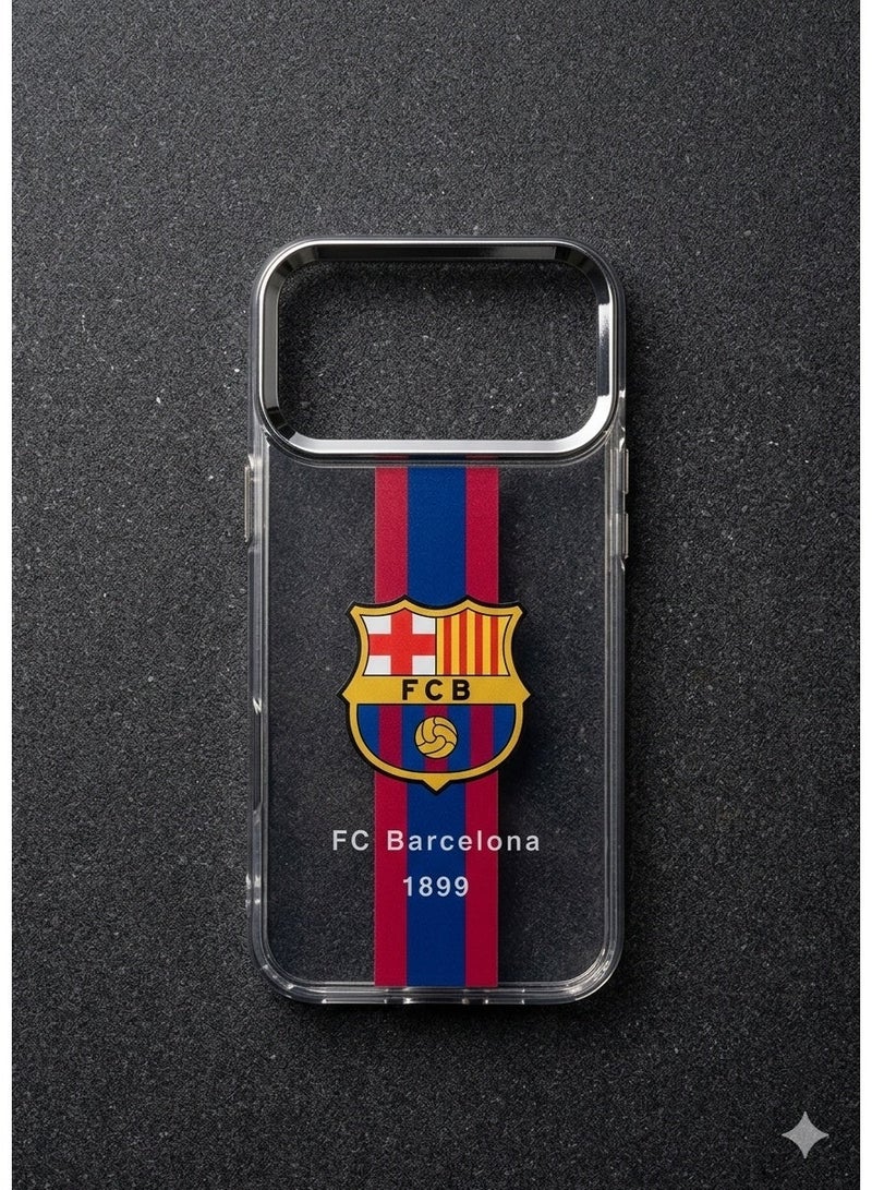 BUYCO Clear Case for iPhone 17 pro max with FC Barcelona Design, Transparent Shockproof Cover with Camera Protection, Slim Protective Phone Case - Image 1
