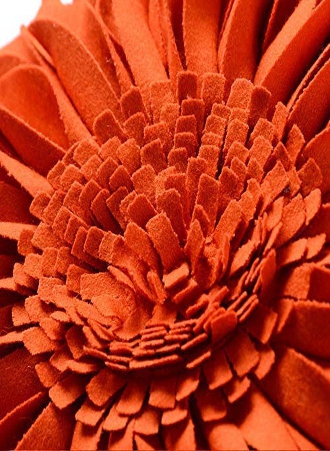 JWH Decorative Flower Throw Pillow Covers Round 3D Sunflower Accent Pillow Cases Floral Pillowcase Handmade Cushion for Couch Bed Living Room Bedroom Decor 12 Inch Orange - Image 5