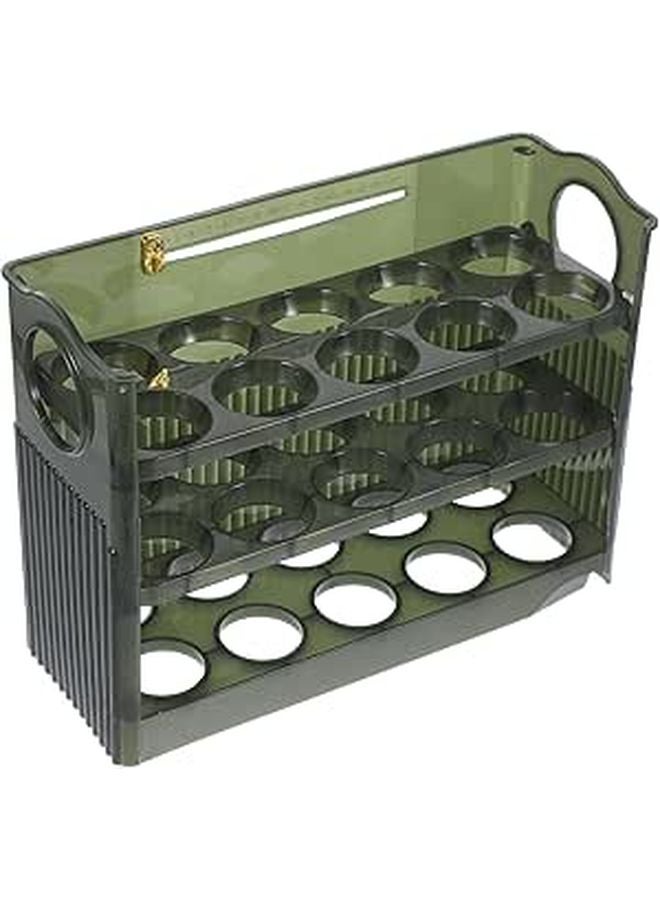 Stackable 3 Layer Egg Holder With Lid Plastic Egg Storage Rack For Fridge Kitchen Organization - Image 1