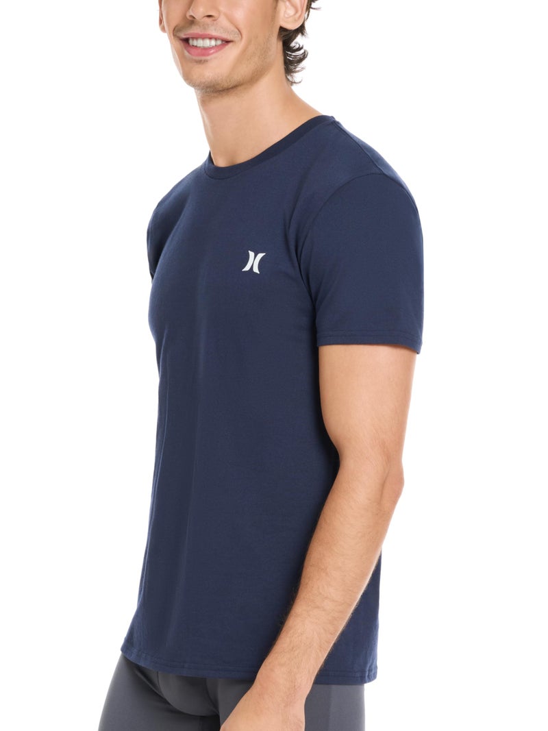 Hurley تي شيرت هيرلي للرجال بكم قصير، عبوة من 2، أزرق/بيج، متوسط - Image 3