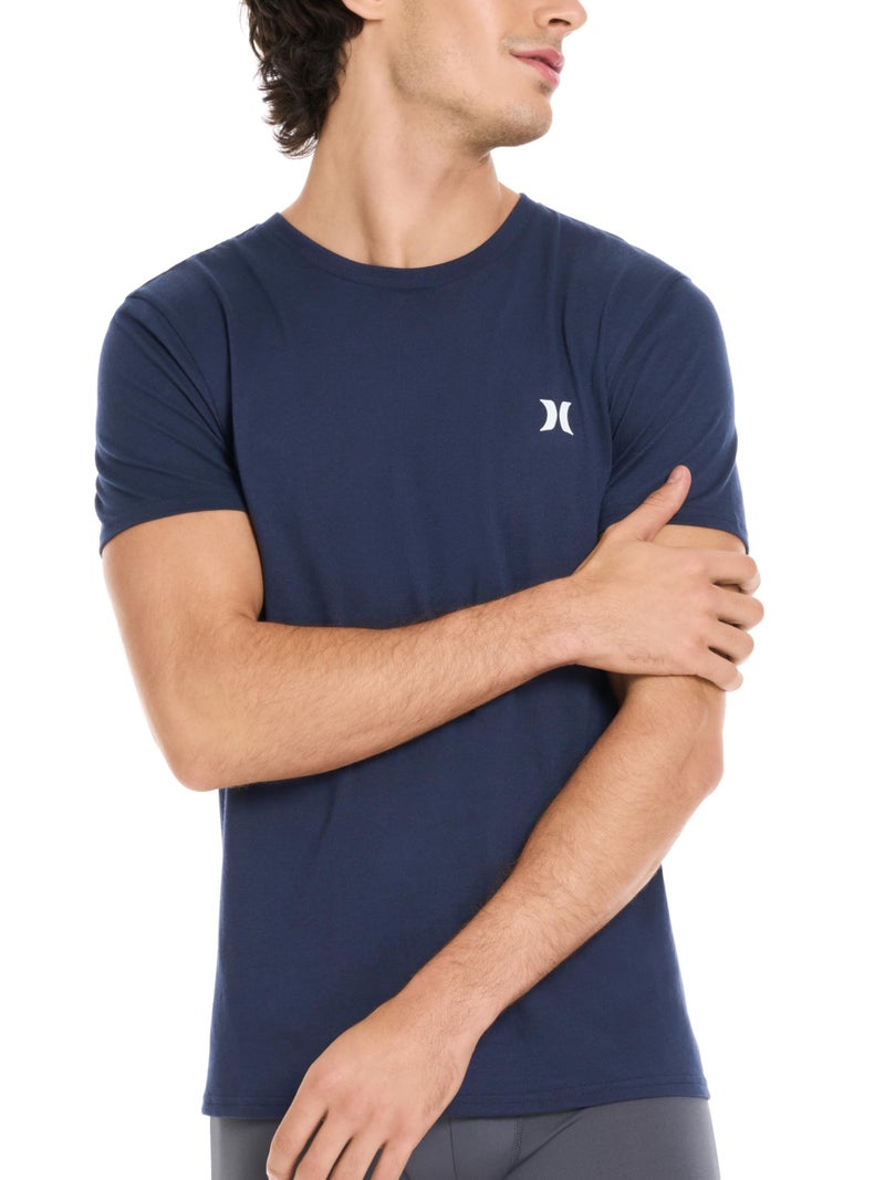 Hurley تي شيرت هيرلي للرجال بكم قصير، عبوة من 2، أزرق/بيج، متوسط - Image 2