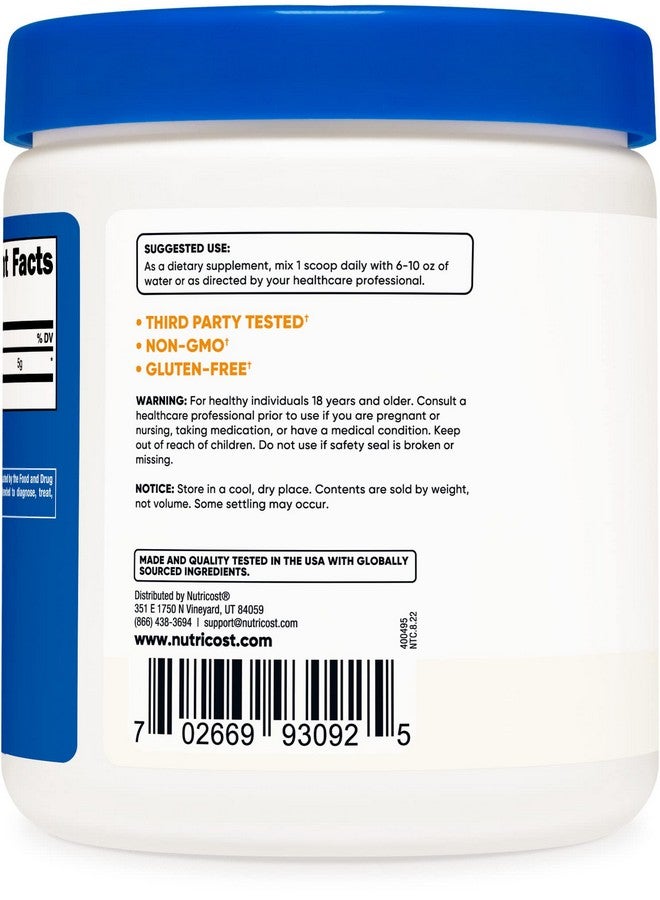 Nutricost لارجينين (250 جرام) مسحوق لارجينين نقي 5000 ملغ لكل حصة؛ 50 حصة - Image 3