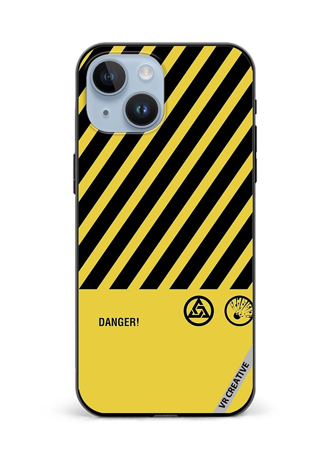 VR CREATIVE Protective Case Cover For Apple iPhone 15 Plus Danger Sign Design Multicolour - Image 1