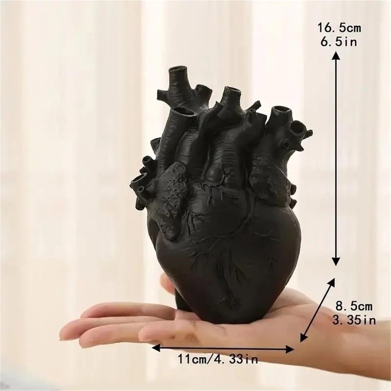 Simulation Heart Shape Resin Vase Heart-Shaped Arrangement Potted Plant(White) - Image 4