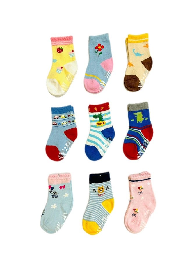 Freshfoot Cute And Colorful Organic Anti-Skid Cotton Ankle Socks For New Born Baby Combo Set (0-6 Months), ankle length, Multicolour - Image 2