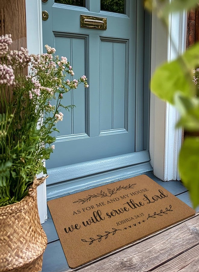 XLDLIOO Christian Gifts for Woman, Christian Door Mat, As for Me and My House We Will Serve The Lord Welcome Front Door Mat Indoor Outdoor Entrance, Bible Verse Coir Doormat for Patio 30x17in - Image 2