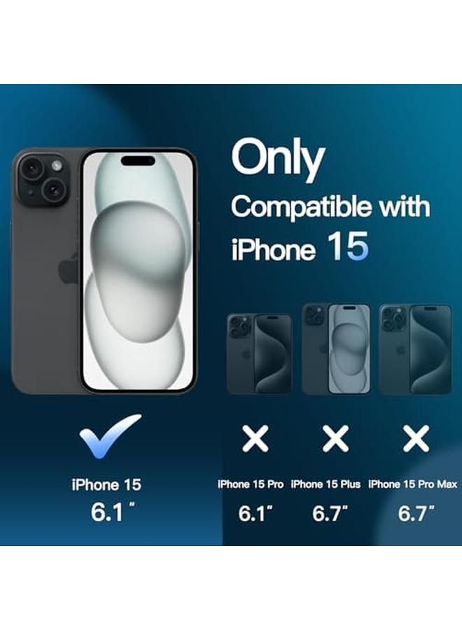 Jetech 5 In 1 Matte Case For Iphone 15 6.1 Inch With 2 Pack Each Tempered Glass Screen Protector And Camera Lens Protector Translucent Back Shockproof Phone Cover Storm Blue - Image 2