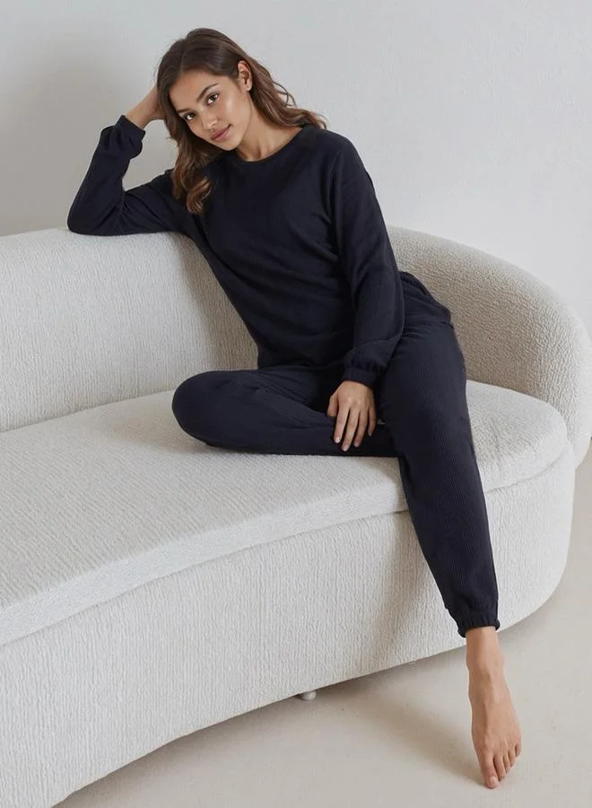 سبلاش فيڤ طقم بيجامة بنقشة الوافل