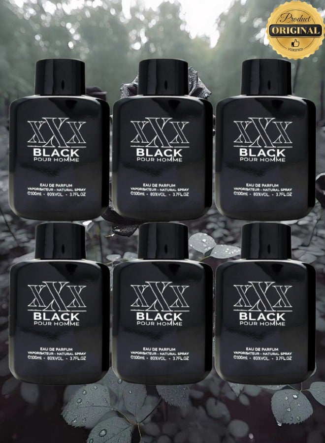 xxx 6 Pieces XXX Black Pour Homme Perfume 110ML - Image 1