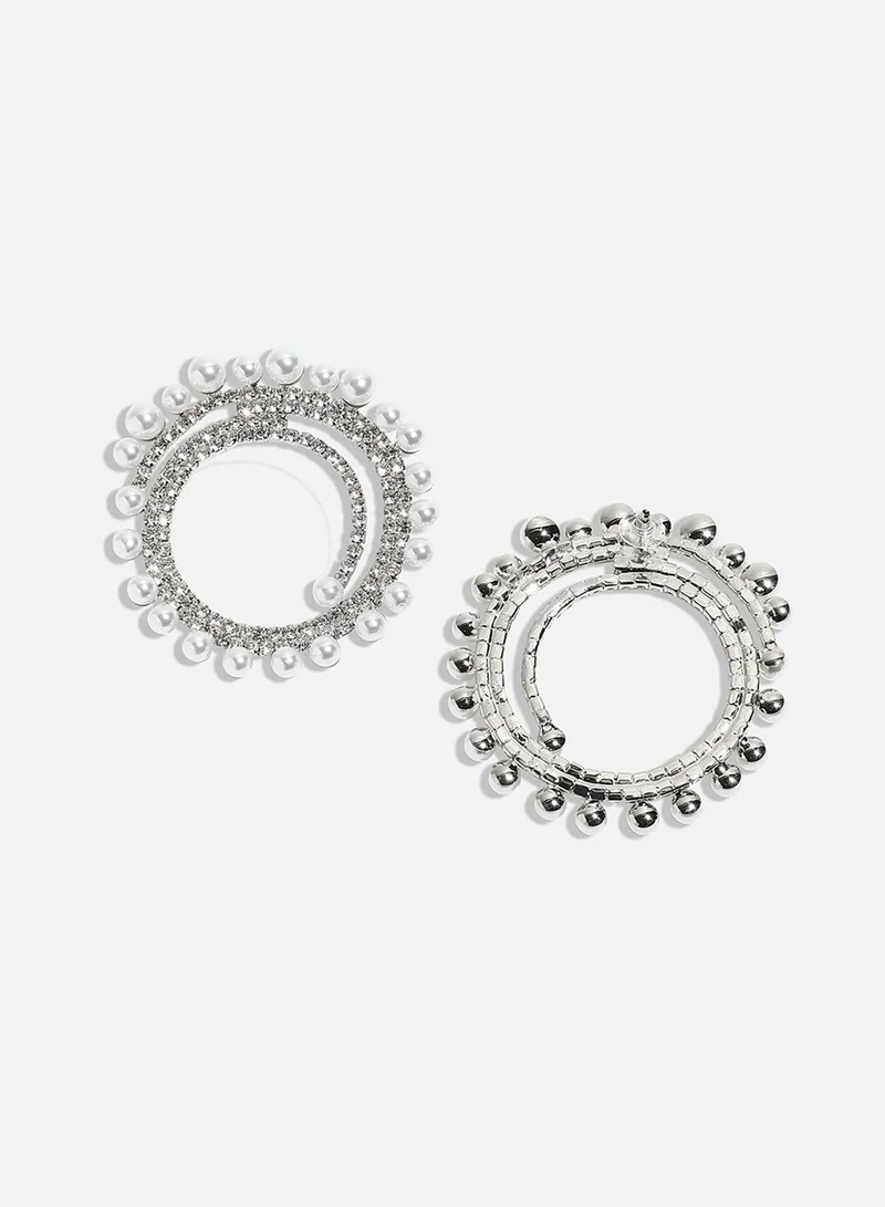 SOHI Radiant Circles Artificial Hoop Earring Jewellery