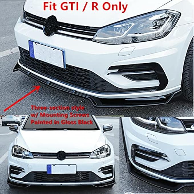 MUTUSAISI Front Bumper Lip Spoiler Splitter Fit for Compatible with Volkswagen VW Golf GTI/Golf R/R-line MK7 7.5 2015-2021 Air Chin Body Kit Accessories - Image 3