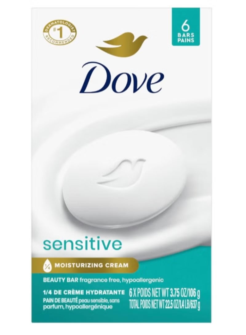 دوف صابون للعناية بالبشرة الحساسة - 6 قطع