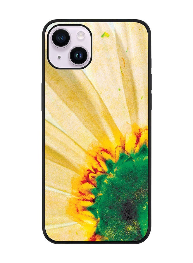 Stylizedd Rugged Black edge case for Apple iPhone 14 Slim fit Soft Case Flexible Rubber Edges Anti Drop TPU Gel Thin Cover - Bloomin Sunflower - Image 1