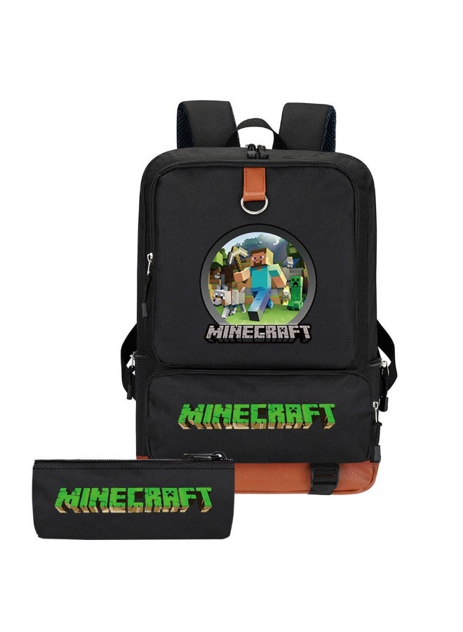 ماين كرافت على ظهره مقلمة قطعتين الرجال والنساء الترفيه الرياضة حقيبة السفر طالب حقيبة المدرسة - Image 1