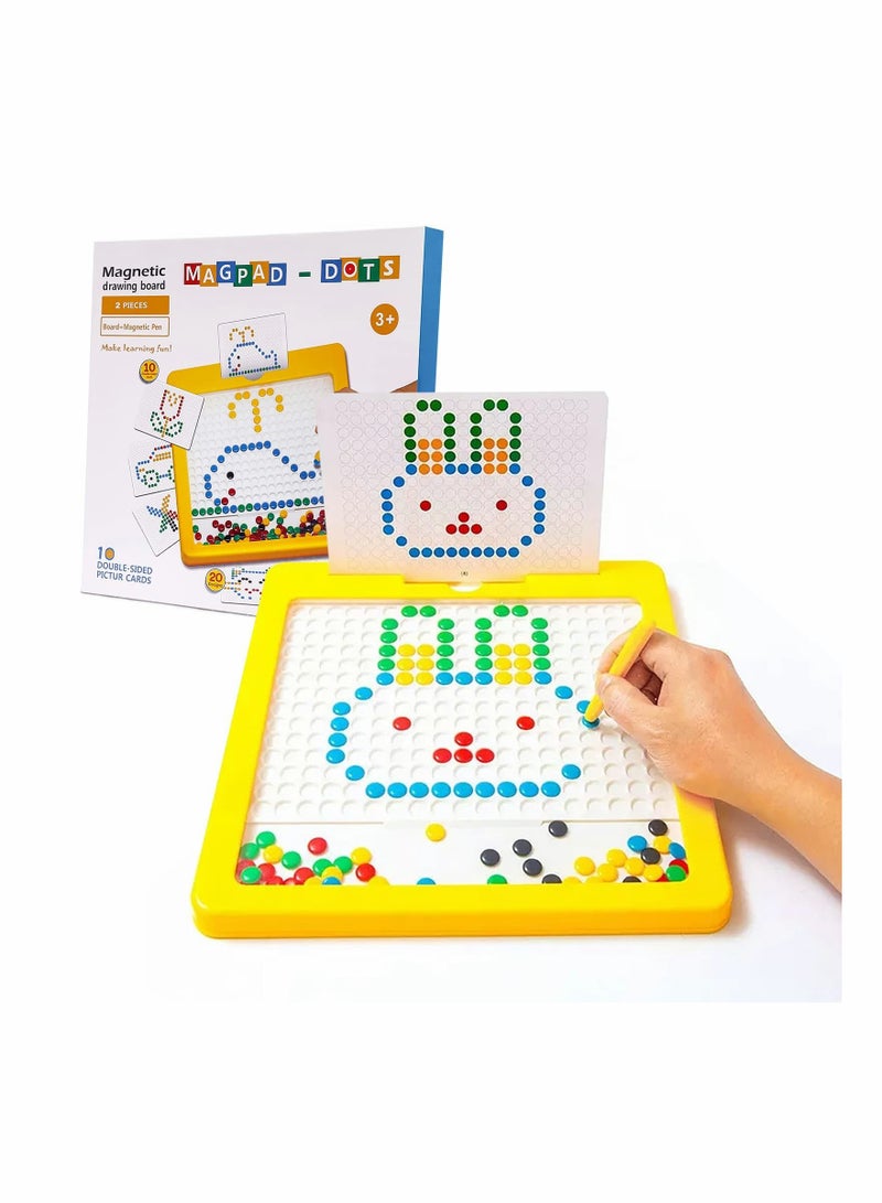 SYOSI Drawing Board for Toddlers, Large Doodle Board with Pen and Beads, Dot Art, Educational Preschool Toy, Travel Toys for 3 4 5 6 Year Old Boys Girls (12.4"x12.4" ) - Image 5