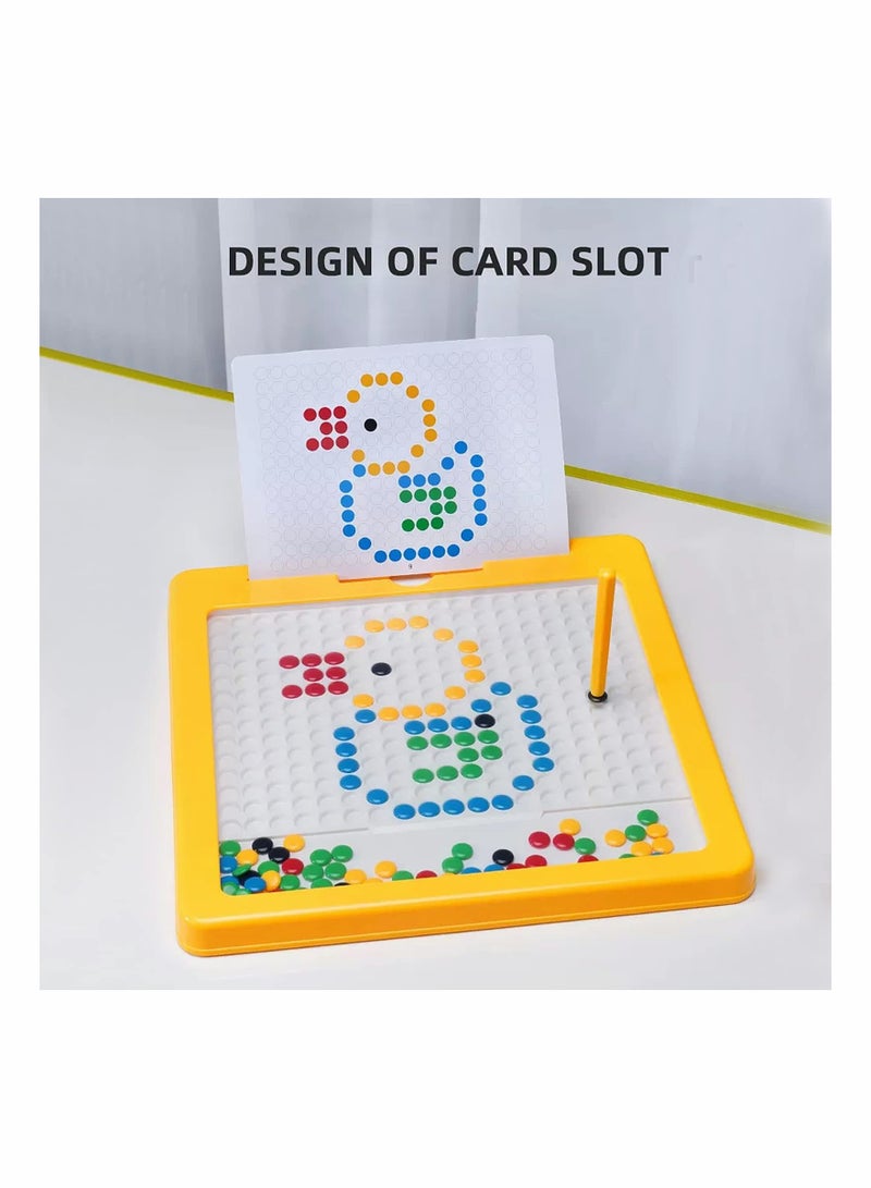 SYOSI Drawing Board for Toddlers, Large Doodle Board with Pen and Beads, Dot Art, Educational Preschool Toy, Travel Toys for 3 4 5 6 Year Old Boys Girls (12.4"x12.4" ) - Image 3