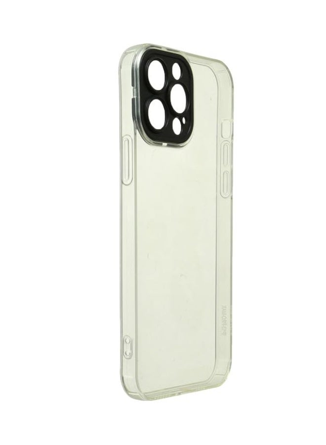 جراب خلفي بلاستيك لجهاز آبل آيفون 13 برو ماكس، أسود شفاف - Image 2