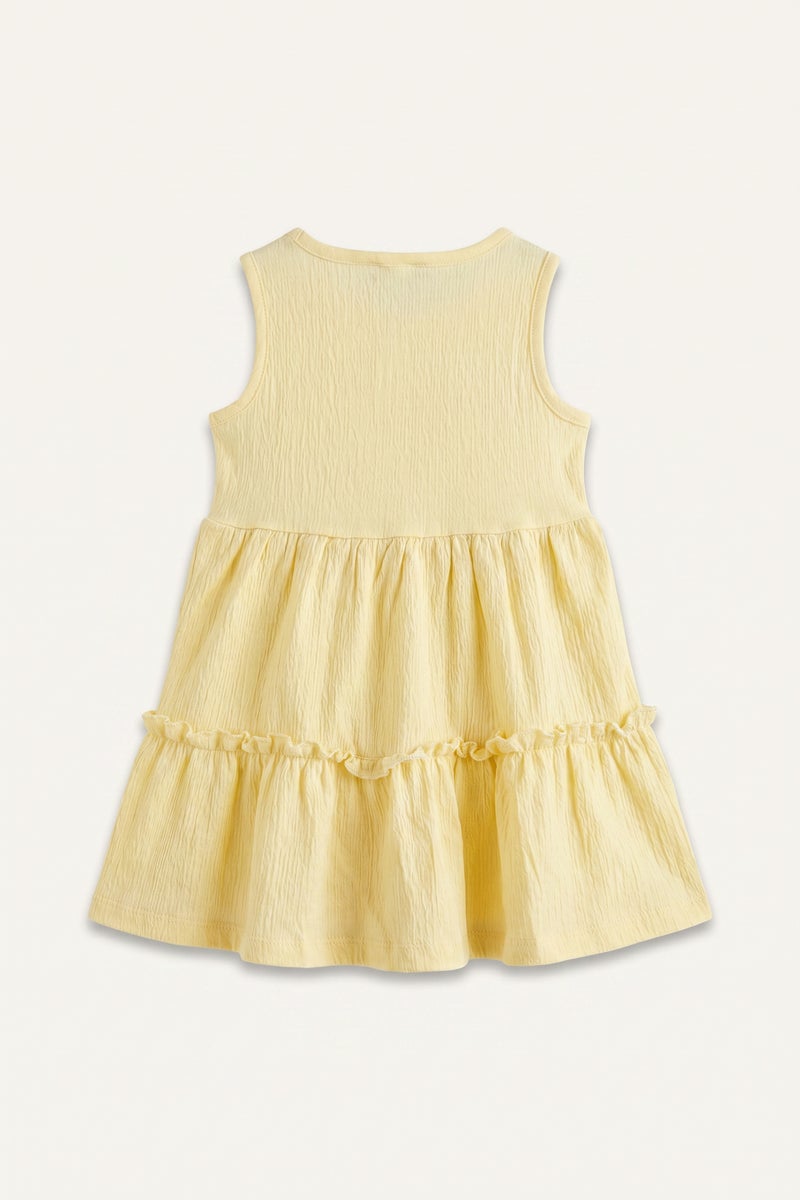 DeFacto Yellow BabyGirl Baby Girl Sleeveless Ruffled Light Yellow Dress Casual - Image 2
