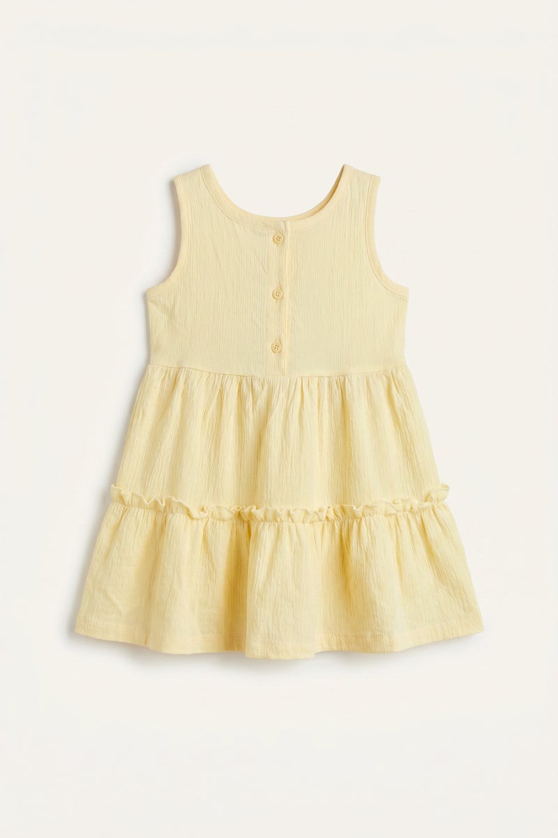 DeFacto Yellow BabyGirl Baby Girl Sleeveless Ruffled Light Yellow Dress Casual - Image 1