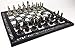 HPL Egyptian Anubis Chess Set Black Silver and Gold Men with 16 Hieroglyphic Board - Image 4