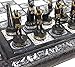 HPL Egyptian Anubis Chess Set Black Silver and Gold Men with 16 Hieroglyphic Board - Image 2
