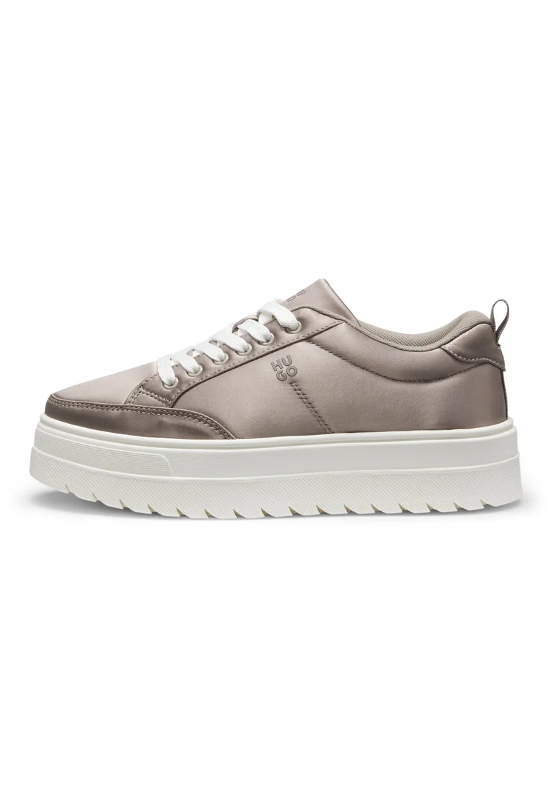 HUGO Silver Platform trainers with satin-effect uppers for Women | Best Price UAE
