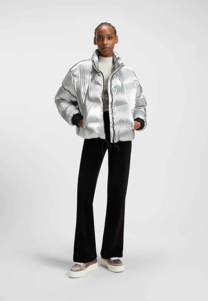 HUGO Silver Platform trainers with satin-effect uppers for Women | Best Price UAE