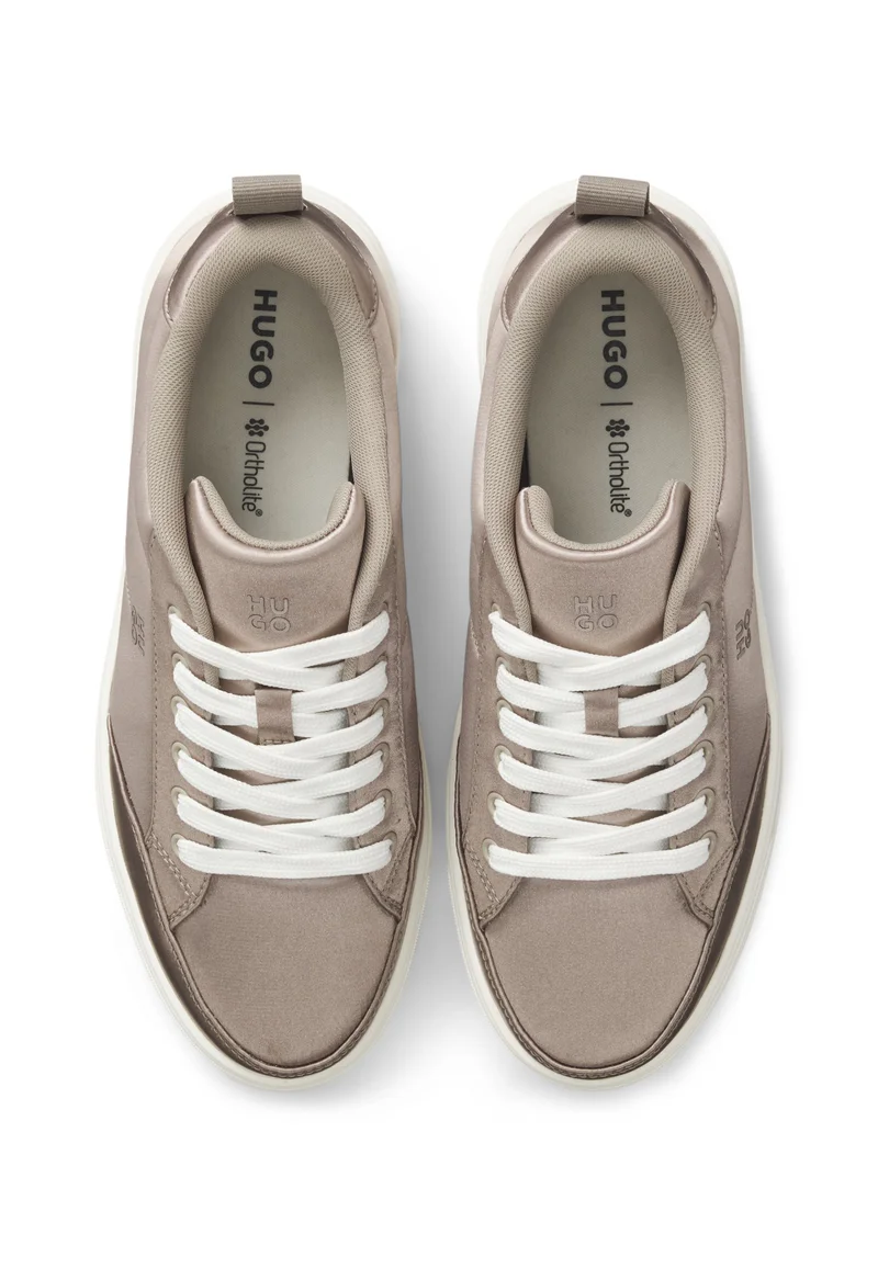 HUGO Silver Platform trainers with satin-effect uppers for Women | Best Price UAE