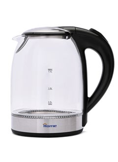 Home Digital Glass Kettle 1850W, Capacity: 1.7L. The glass kettle features a light indicator for visual enjoyment. Made of high-quality, rust-resistant porcelain glass, it helps remove chlorine from water by increasing the boiling time to 3 minutes to purify water for better health. Electronically controlled boil function, keep warm function, and temperature settings of 60, 70, 80, and 90°C for various uses. An external window indicates the water level.  - Image 2