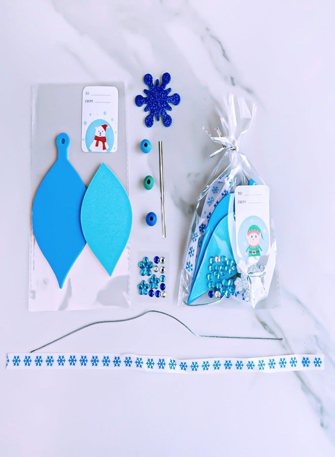Winlyn 24 Sets Christmas Craft Kits Winter Crafts DIY Snowflake Baubles Ornaments Decorations Snowflake Foam Stickers Christmas Arts and Crafts for Kids Holiday Classroom Art Activities Party Favors - Image 4