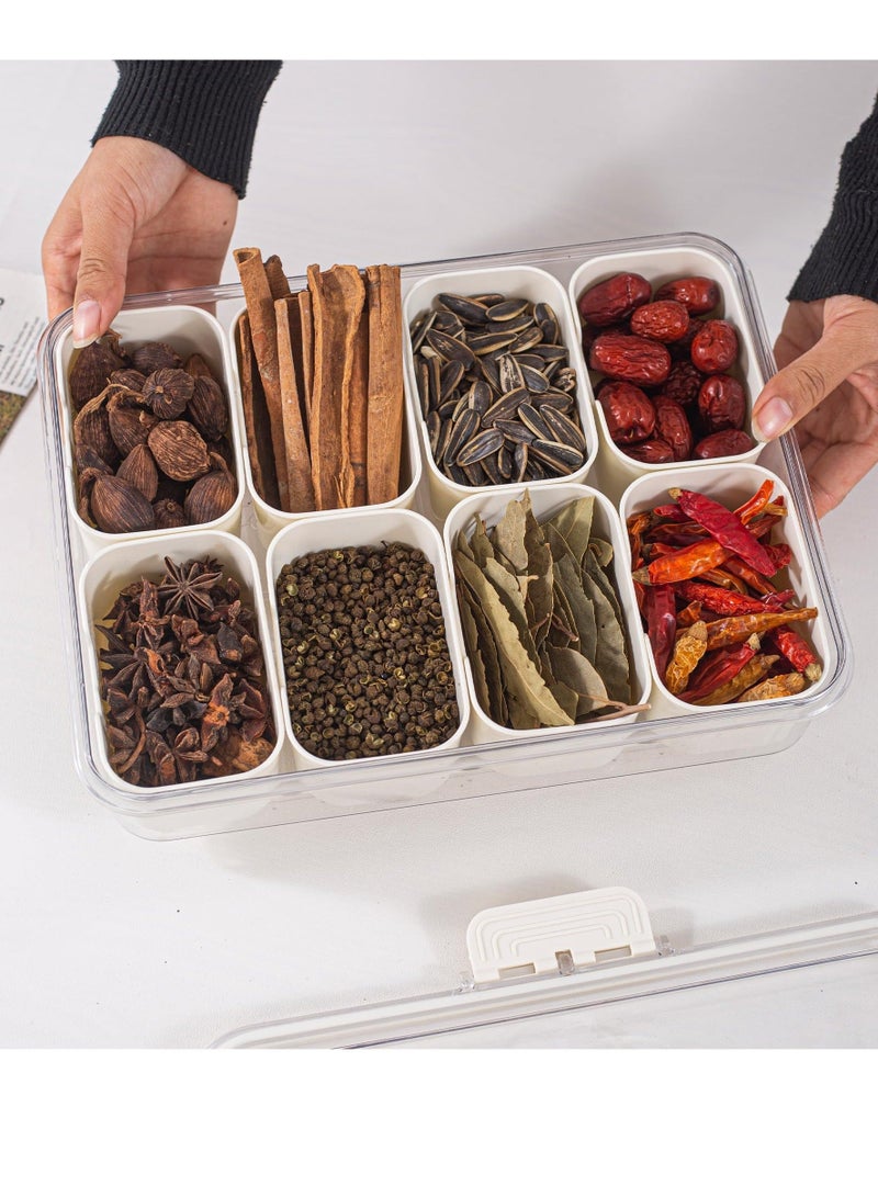 Captaintech Divided Serving Tray with Lid and Handle - Snack Charcuterie Container for Portable Snack Platters - Clear Organizer for Candy, Fruits, Nuts, and Snacks - Great for Parties and Entertaining - Image 4