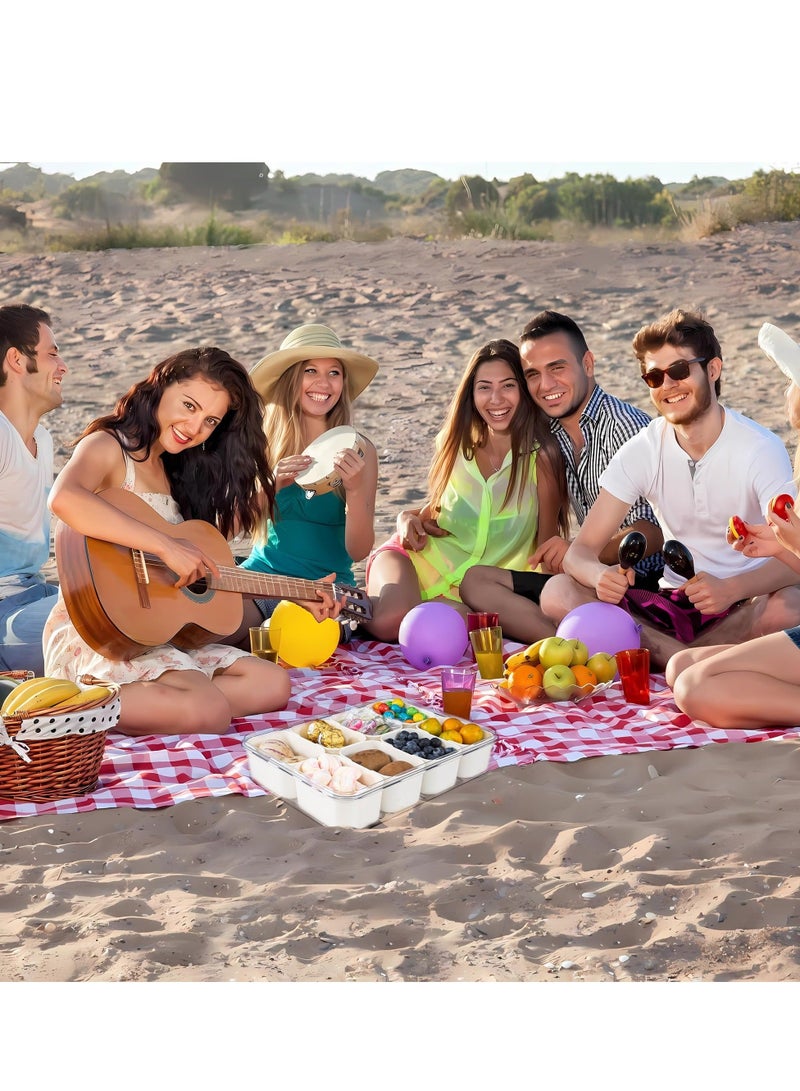 Captaintech Divided Serving Tray with Lid and Handle - Snack Charcuterie Container for Portable Snack Platters - Clear Organizer for Candy, Fruits, Nuts, and Snacks - Great for Parties and Entertaining - Image 5