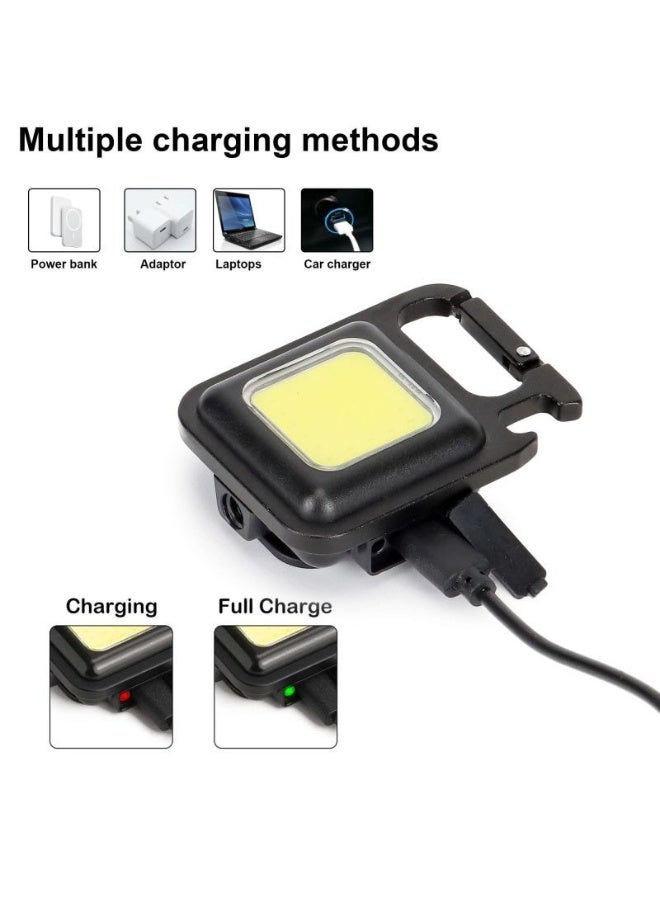 COB Keychain Flashlight 800lm Magnetic – USB Type-C Rechargeable, 4 Modes, Folding Stand & Bottle Opener, 5.5×4.2×2cm, Camping & Work Light - Image 5