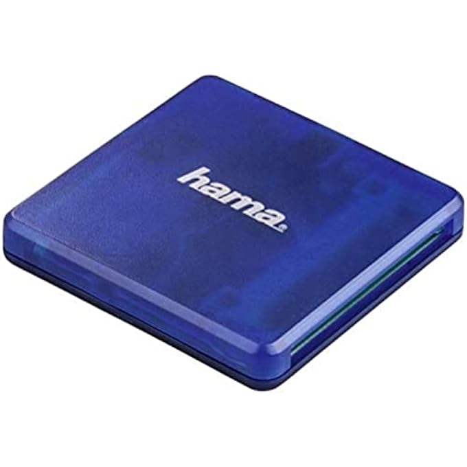 Hama 124131 قارئ بطاقات متعدد USB 2.0 SD/MICROSD/CF، أزرق - Image 1