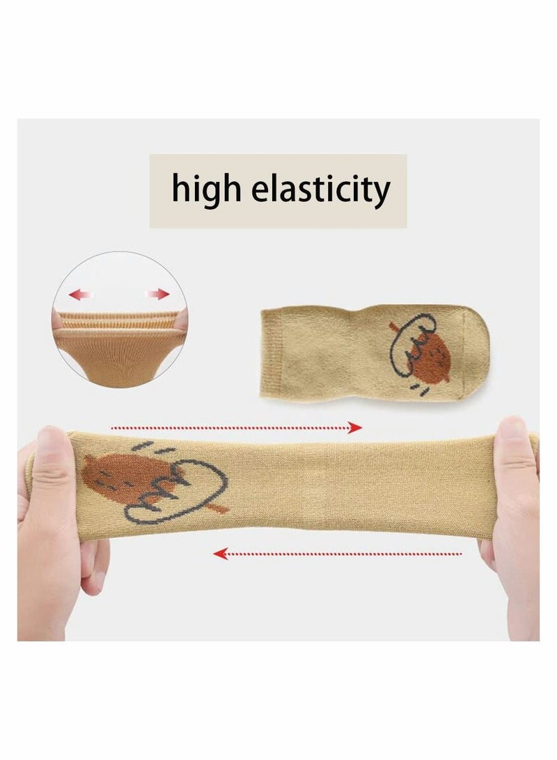 SYOSI Baby Socks SYOSI 5 Pairs Non Slip Toddler Newborn Socks for Girls Boys Thick Cotton Ankle Socks Cute Warm Crew Floor Socks for Kids 1 to 3 Years - Image 5