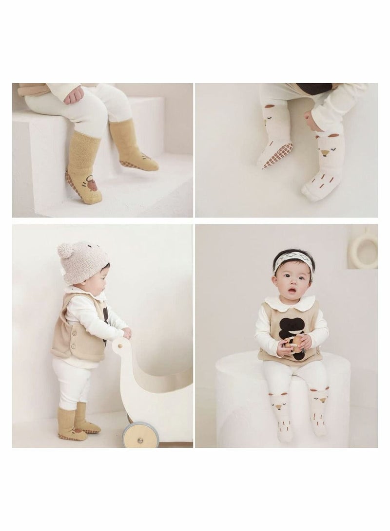 SYOSI Baby Socks SYOSI 5 Pairs Non Slip Toddler Newborn Socks for Girls Boys Thick Cotton Ankle Socks Cute Warm Crew Floor Socks for Kids 1 to 3 Years - Image 2