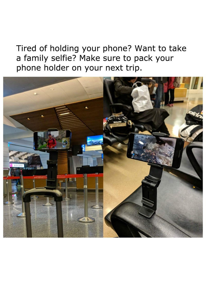 Dubkart - Universal Airplane in Flight Phone Mount. Handsfree Phone Holder for Desk with Multi-Directional Dual 360 Degree Rotation. Pocket Size Travel Essential Accessory for Flying. US Patented and Protected. - Image 1