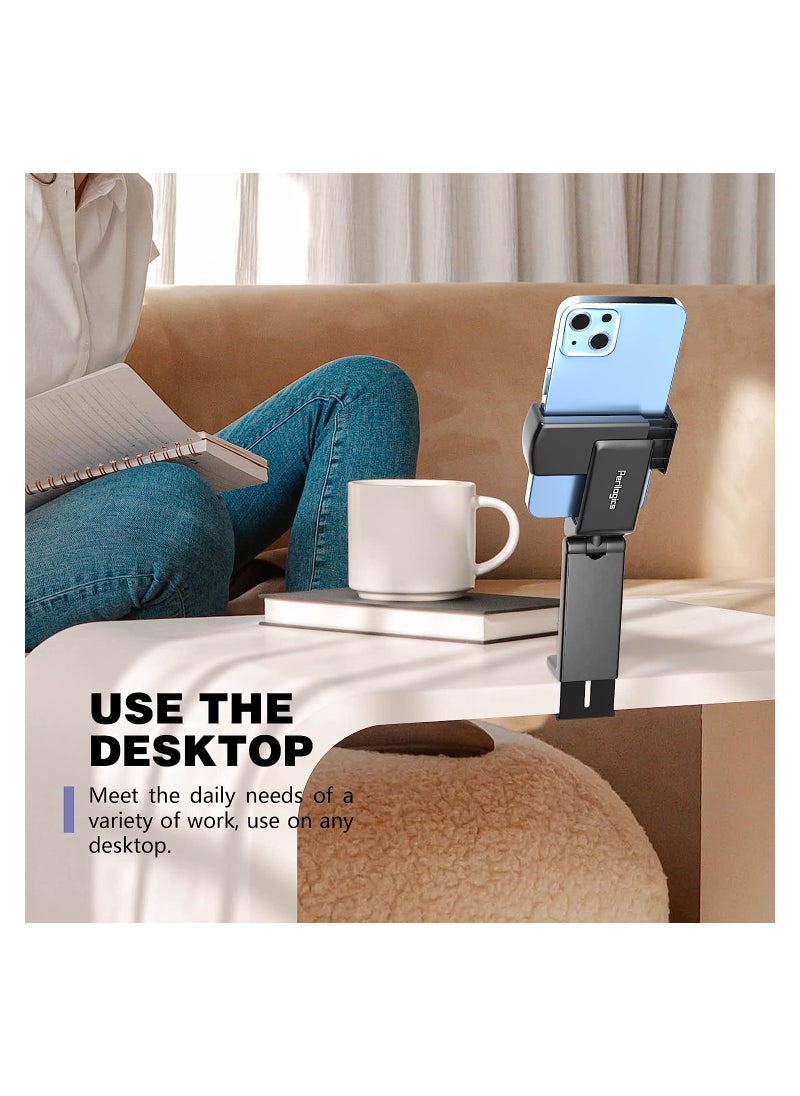 Dubkart - Universal Airplane in Flight Phone Mount. Handsfree Phone Holder for Desk with Multi-Directional Dual 360 Degree Rotation. Pocket Size Travel Essential Accessory for Flying. US Patented and Protected. - Image 1