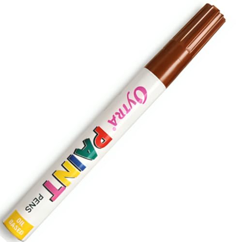 Oytra Paint Marker Pens Permanent Waterproof Oil Based Individual pens Works and All Surfaces, Wood, Fabric, Steel, Glass (Brown) - Image 1