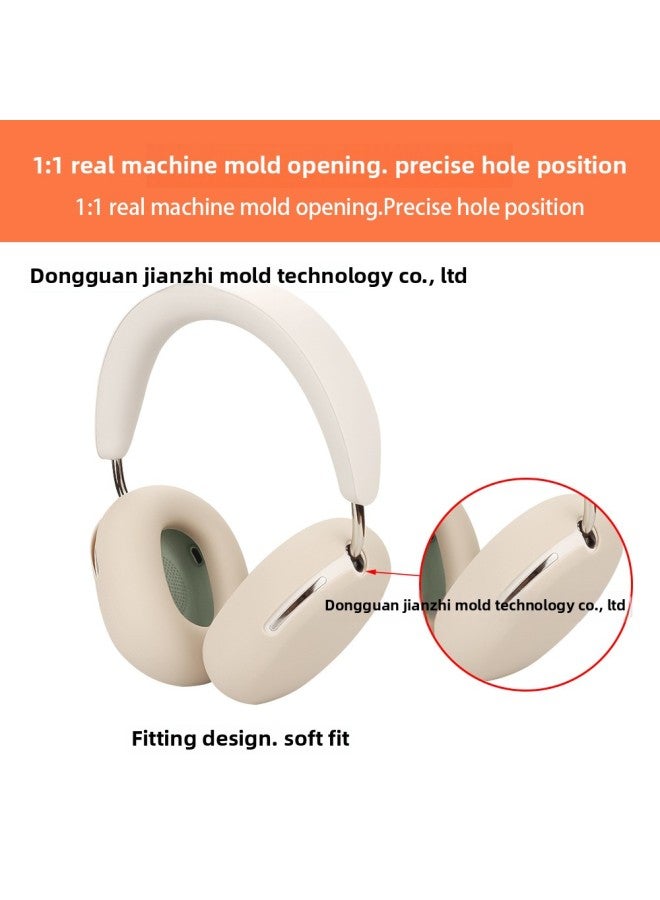 Suitable For Sonos Ace Headset Protective Cover Silicon Soft Rubber Head Beam Ear Cap Shell Cover Ear Cap Cover-Color:Black Two-piece Set (ear Caps + Headband)-Model:Sonos Ace Head-mounted  - Image 5