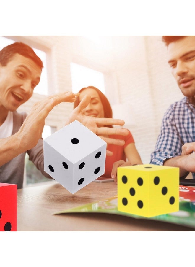 شابي 4 قطع 3.5 بوصة مكعب نرد رغوة جامبو مع عدد النقاط مكعب كبير رغوة عملاقة كبيرة للعبة عيد الميلاد الرياضيات الفصول الدراسية تفضل الحفلة حشو الحقائب (أحمر ، أصفر ، أزرق ، أبيض) - Image 4