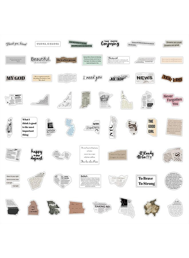 60 Pcs Vintage Stickers - Aesthetic Scrapbook & Junk Journal Supplies - Waterproof Stickers for Laptops, Water Bottles, DIY Crafts - Perfect for Journaling & Planners