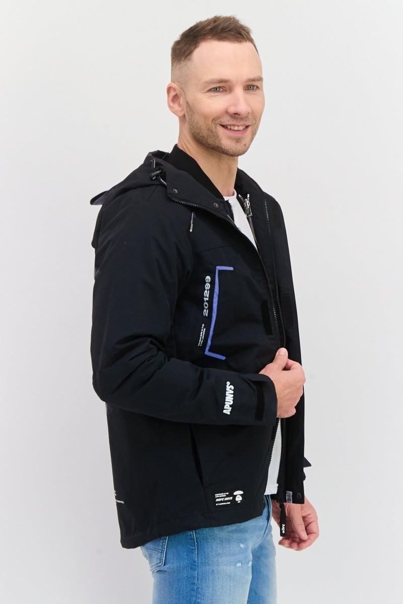 Aape By A Bathing Ape Men Hooded Long Sleeve Graphic Print Puffer Jacket, Black  - Image 2