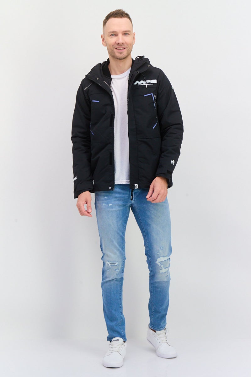 Aape By A Bathing Ape Men Hooded Long Sleeve Graphic Print Puffer Jacket, Black  - Image 4
