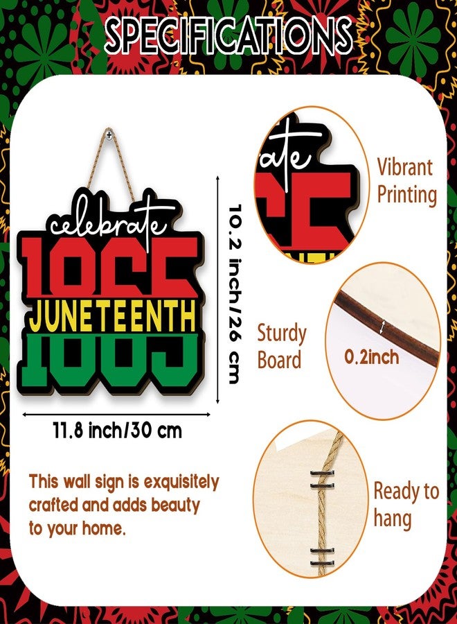 Yarcooly Juneteenth Door Sign Black History Month Front Wooden Wreath African American Hanging Decor Juneteenth Decorations for Home Party - Image 2